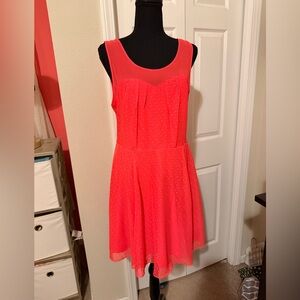 NWOT Express Coral Sheer Sleeveless Dress size 12